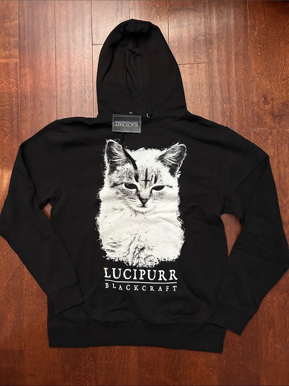 Blackcraft Cult Lucipurr Cat Graphic Hoodie - Black, Size XL, NWOT
